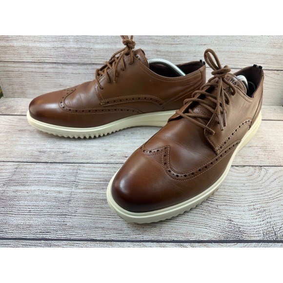 Cole Haan Grand Plus Wingtip Oxford Shoes Mens Size 12M Brown Leather *TRIED ON* main image 5